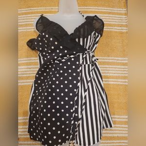 Boohoo multiprint tie waist skort romper